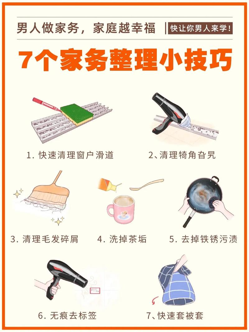 家务版本大全:超实用家务技巧分享,让你做家务不再累!
